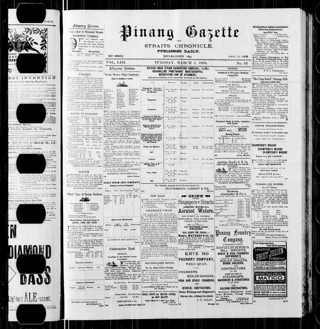 Miniature of Pinang Gazette and Straits Chronicle 05 March 1895