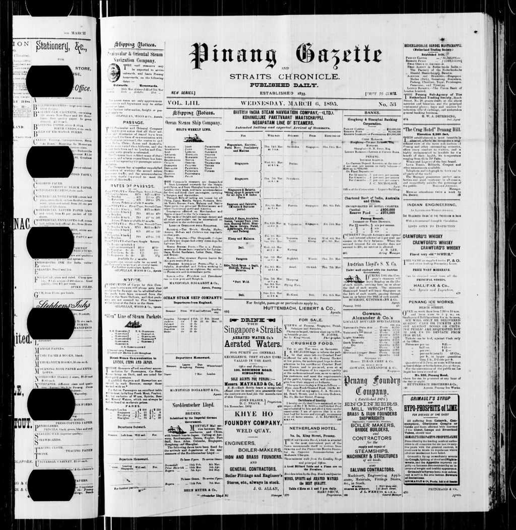 Miniature of Pinang Gazette and Straits Chronicle 06 March 1895