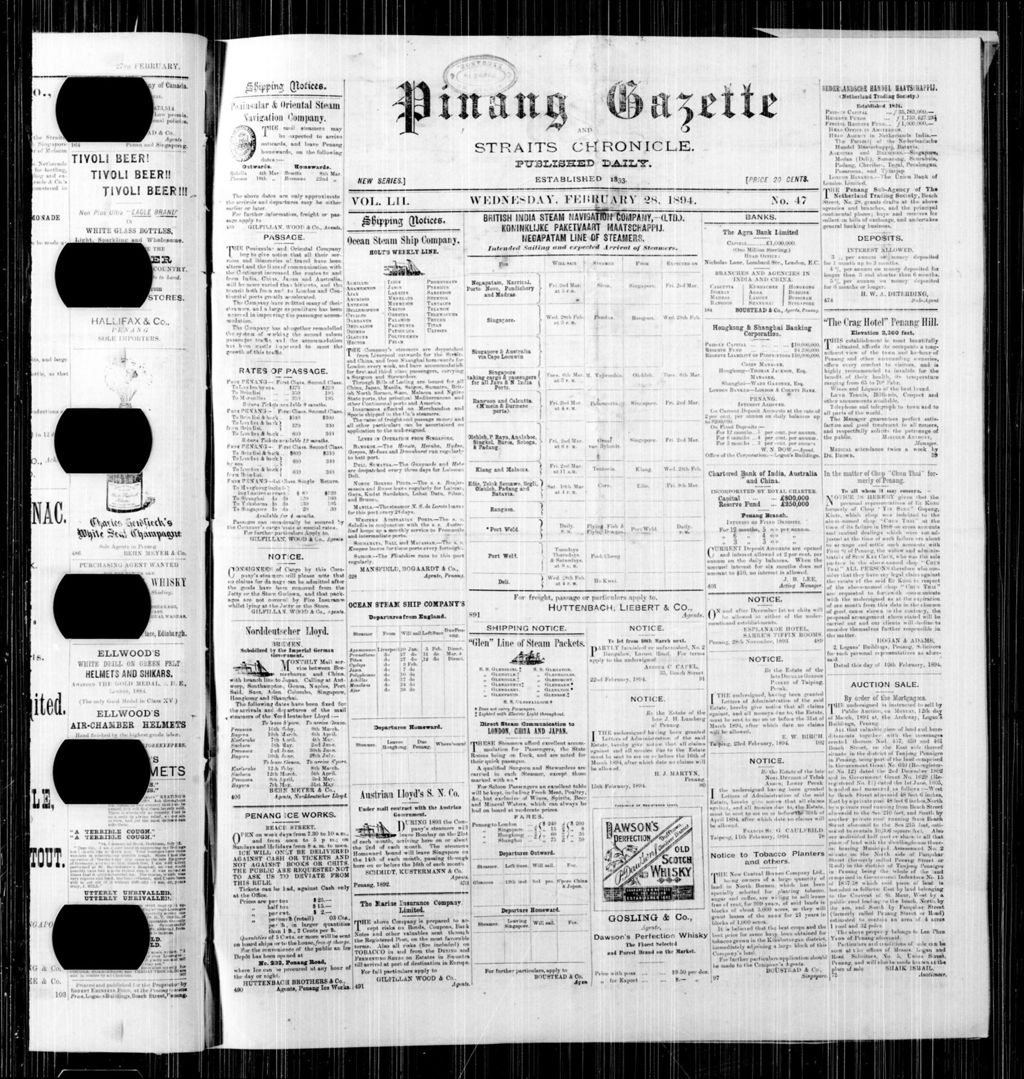 Miniature of Pinang Gazette and Straits Chronicle 28 February 1894