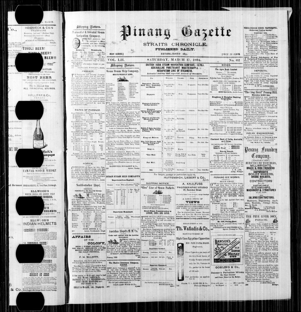 Miniature of Pinang Gazette and Straits Chronicle 17 March 1894