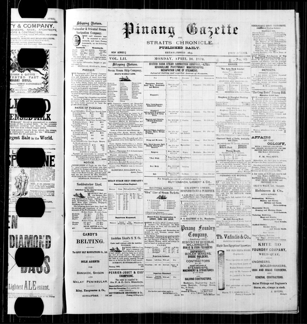 Miniature of Pinang Gazette and Straits Chronicle 16 April 1894