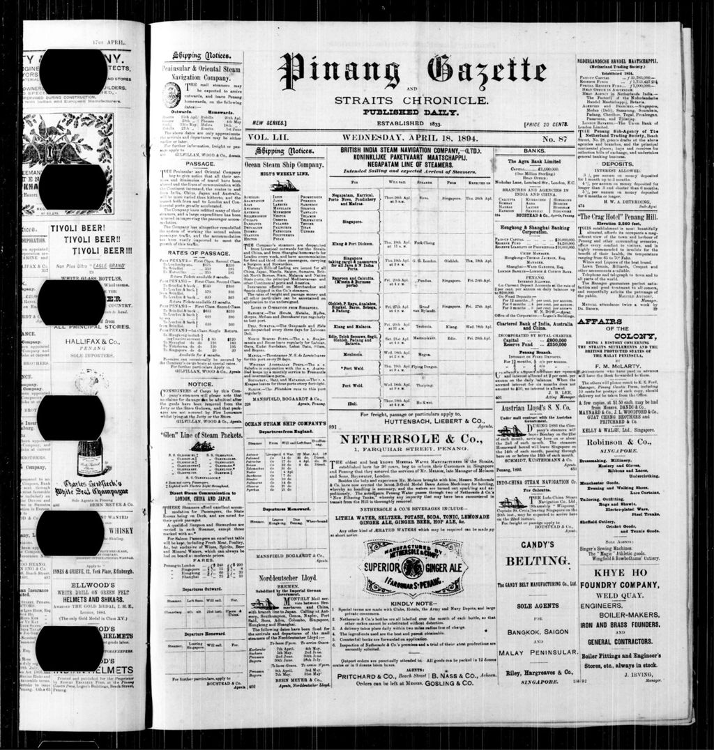 Miniature of Pinang Gazette and Straits Chronicle 18 April 1894