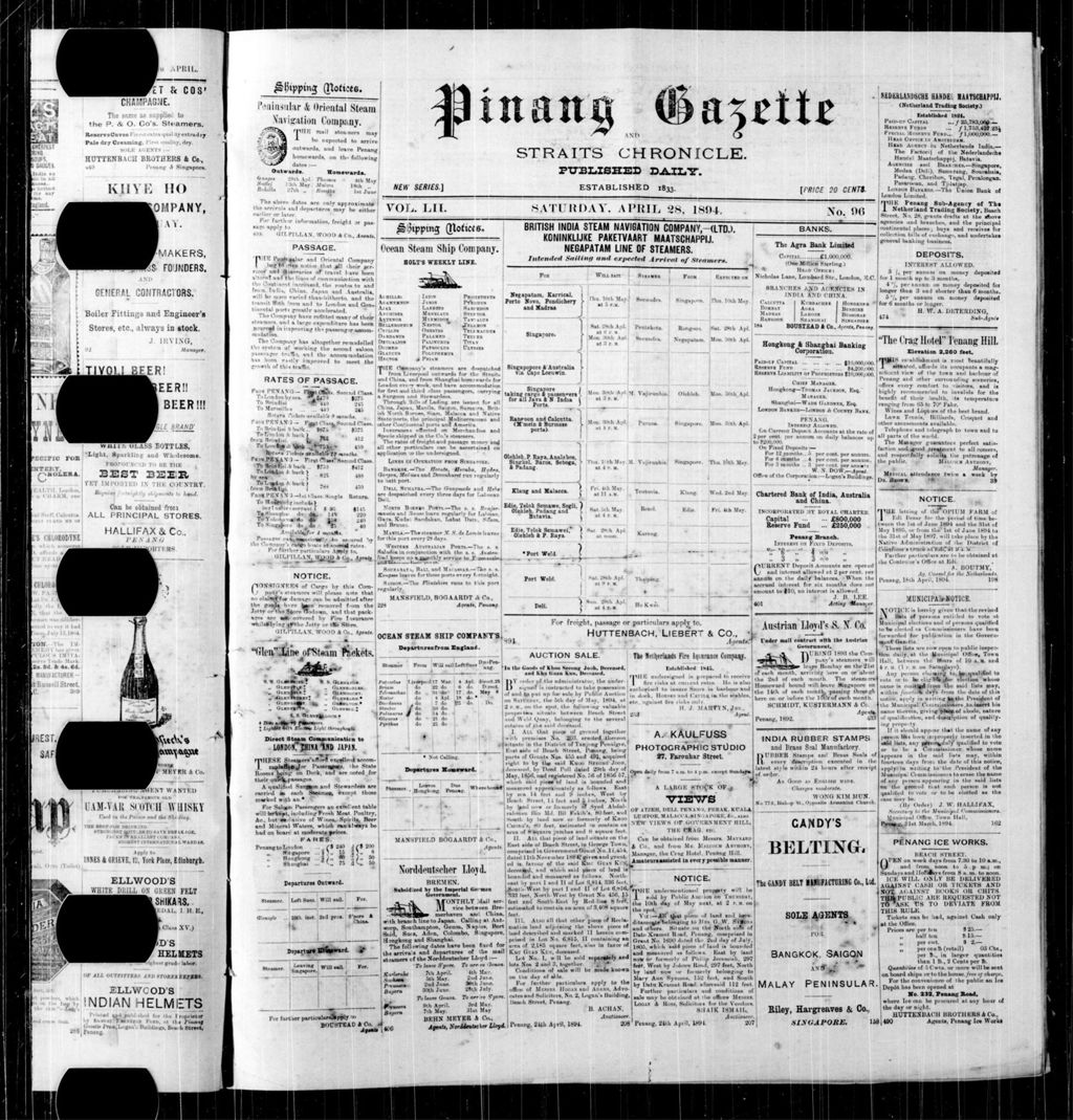 Miniature of Pinang Gazette and Straits Chronicle 28 April 1894