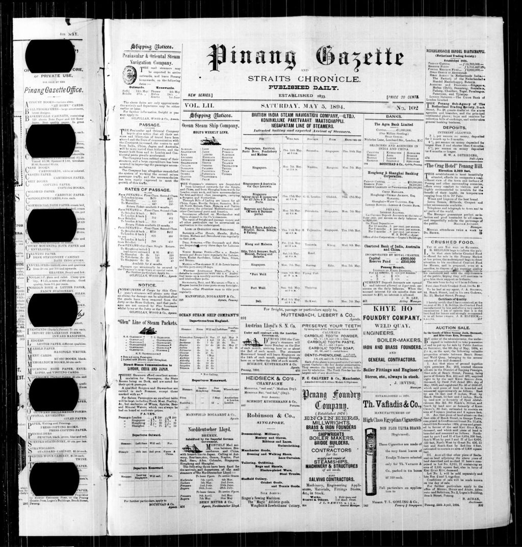 Miniature of Pinang Gazette and Straits Chronicle 05 May 1894