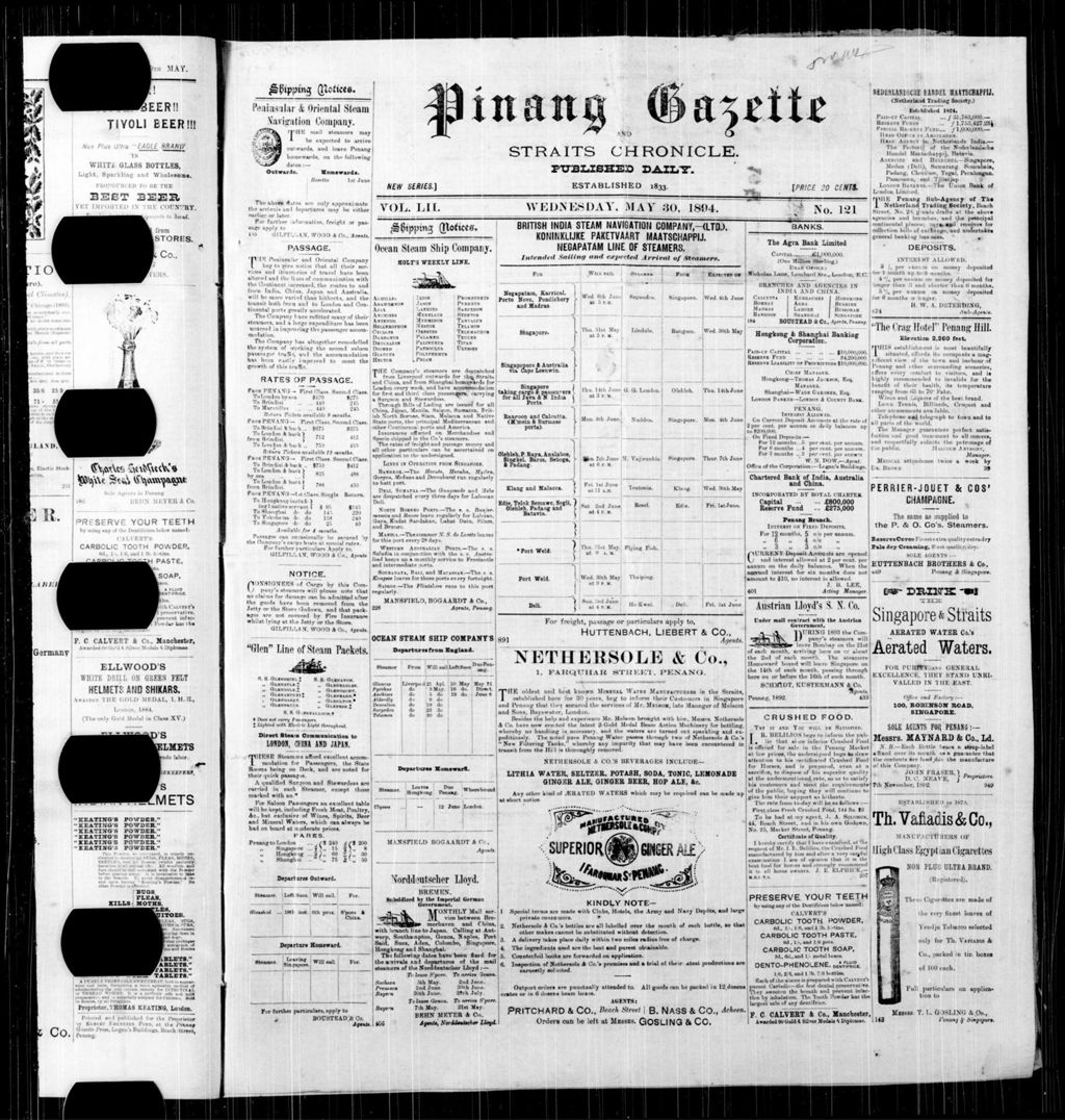 Miniature of Pinang Gazette and Straits Chronicle 30 May 1894