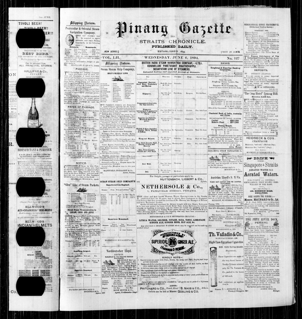 Miniature of Pinang Gazette and Straits Chronicle 06 June 1894