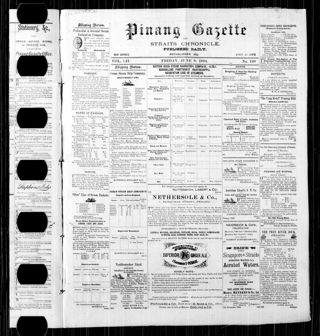 Miniature of Pinang Gazette and Straits Chronicle 08 June 1894