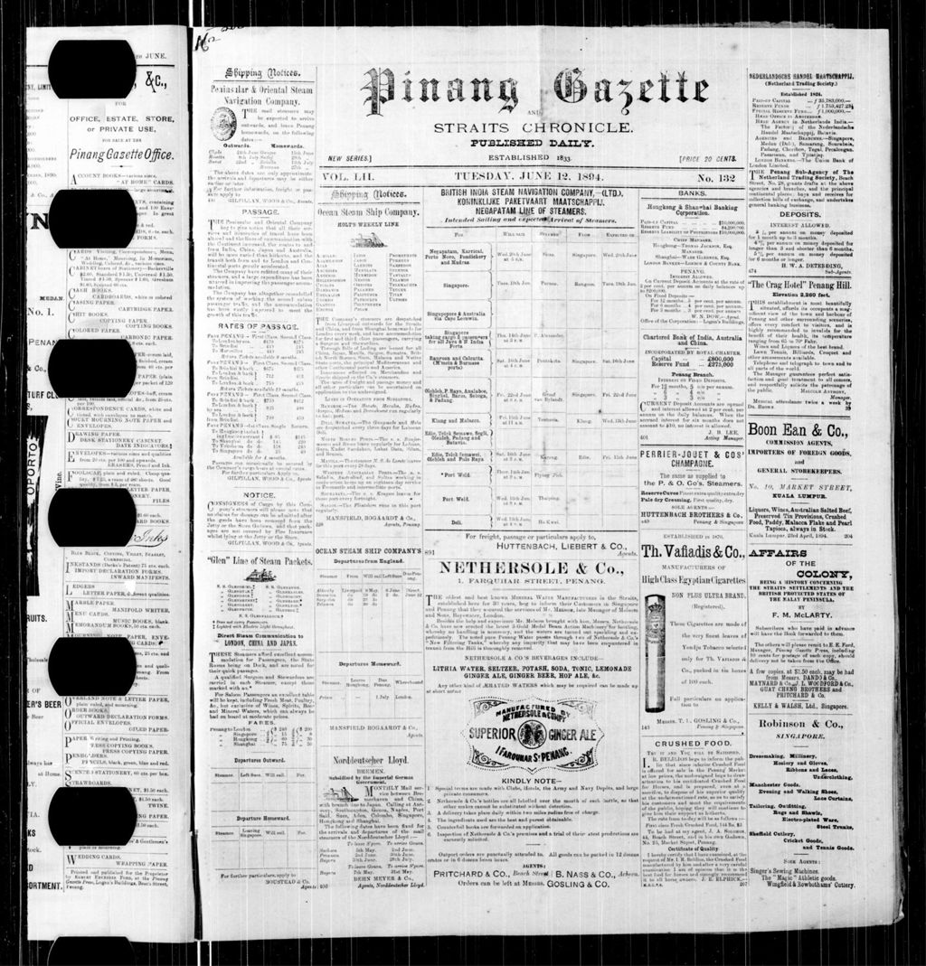 Miniature of Pinang Gazette and Straits Chronicle 12 June 1894