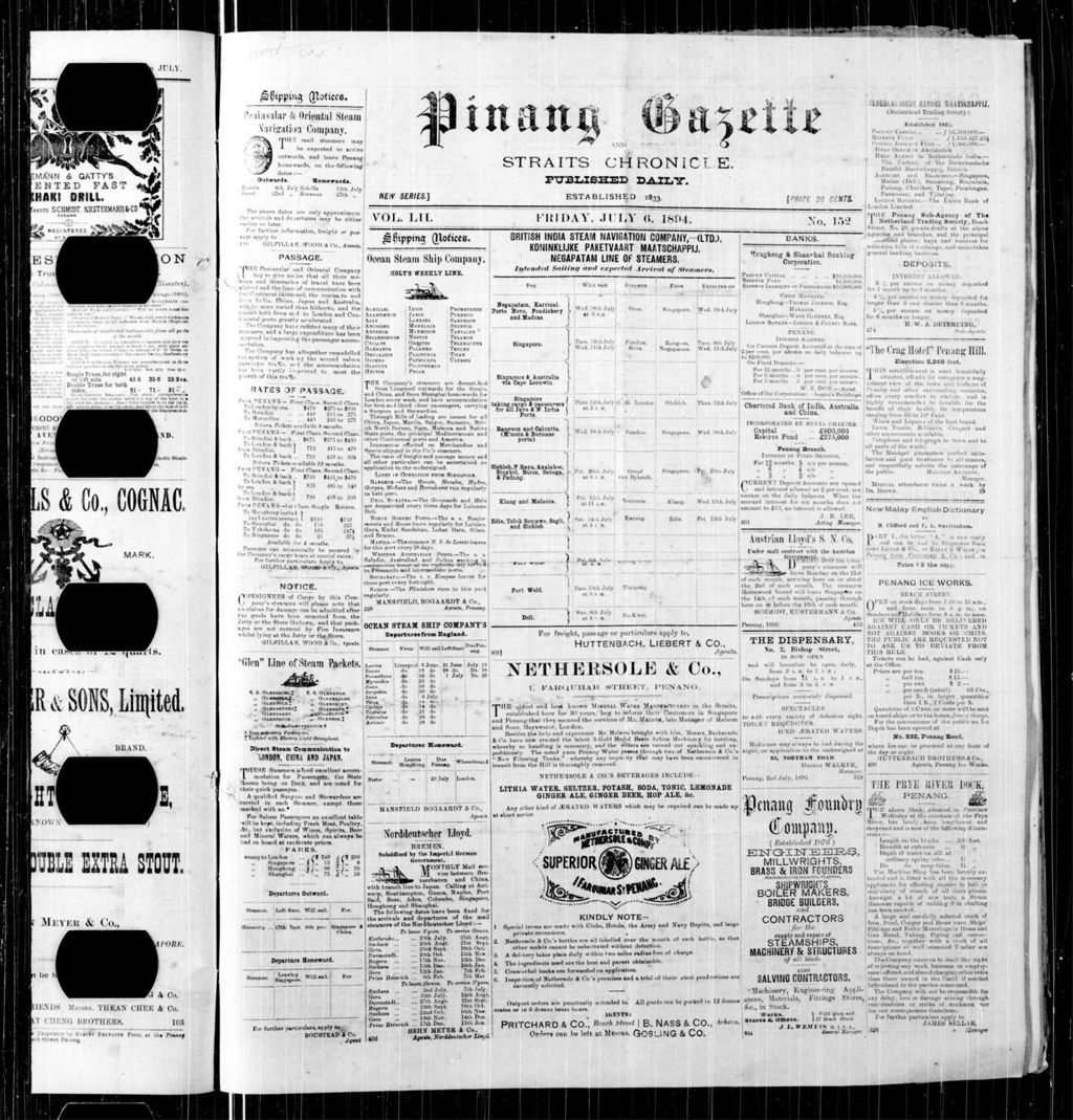 Miniature of Pinang Gazette and Straits Chronicle 06 July 1894