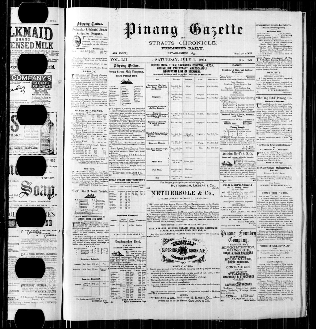 Miniature of Pinang Gazette and Straits Chronicle 07 July 1894