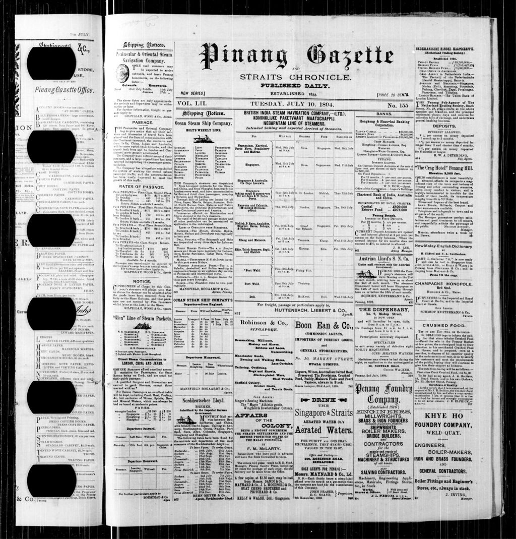 Miniature of Pinang Gazette and Straits Chronicle 10 July 1894