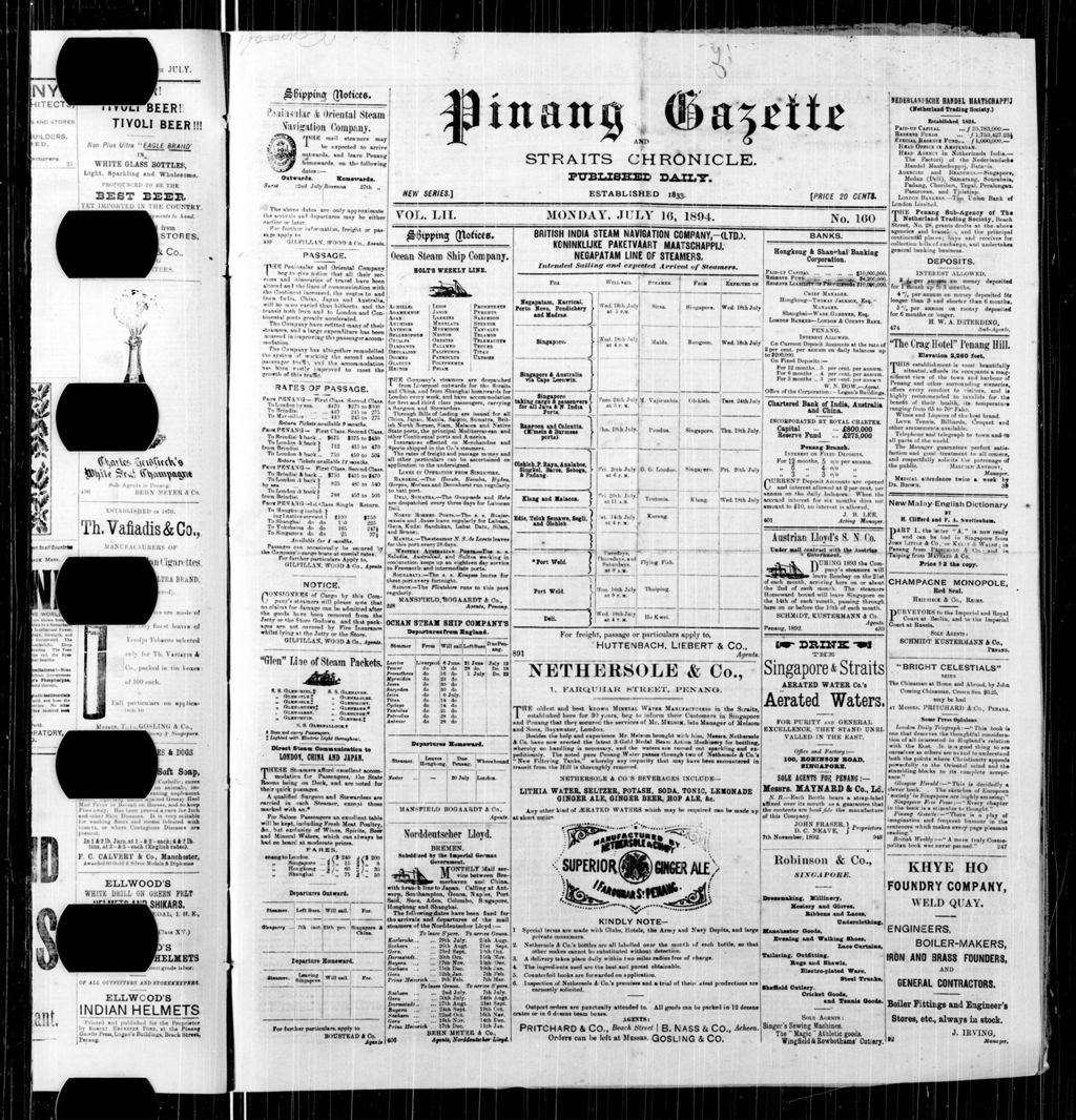 Miniature of Pinang Gazette and Straits Chronicle 16 July 1894