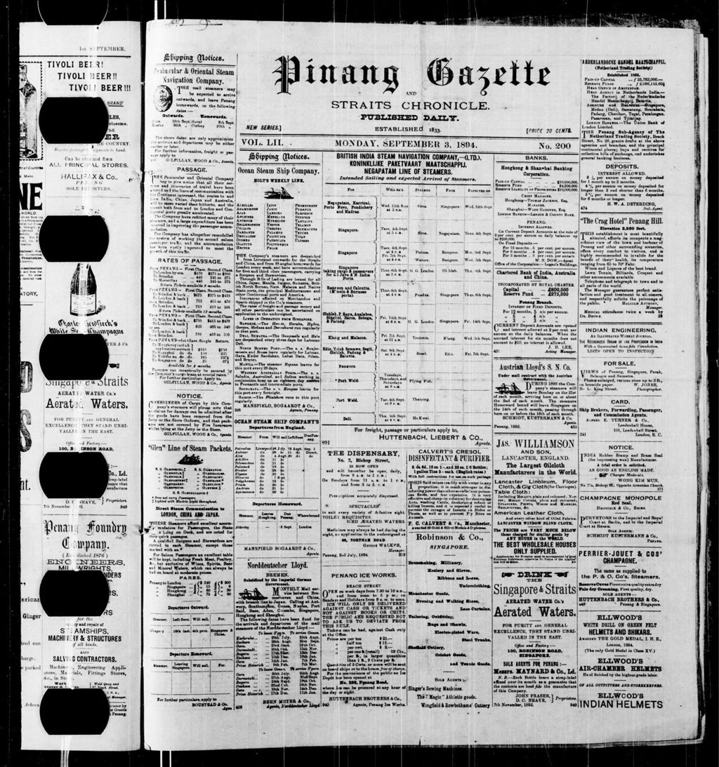 Miniature of Pinang Gazette and Straits Chronicle 03 September 1894