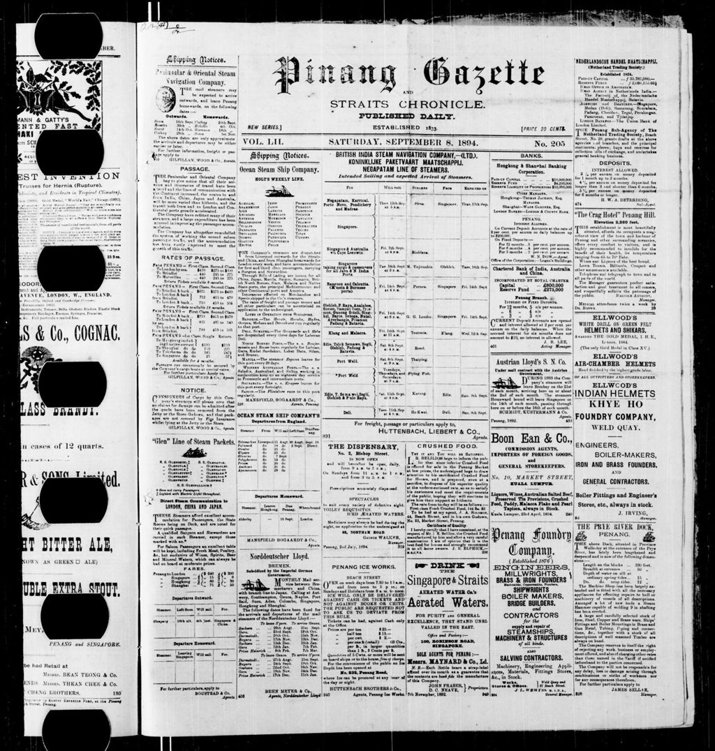 Miniature of Pinang Gazette and Straits Chronicle 08 September 1894