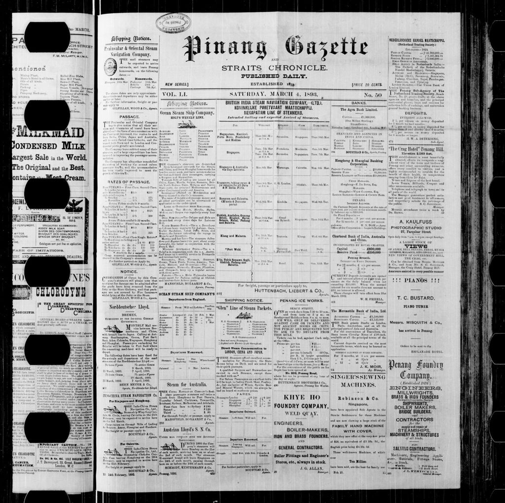 Miniature of Pinang Gazette and Straits Chronicle 04 March 1893