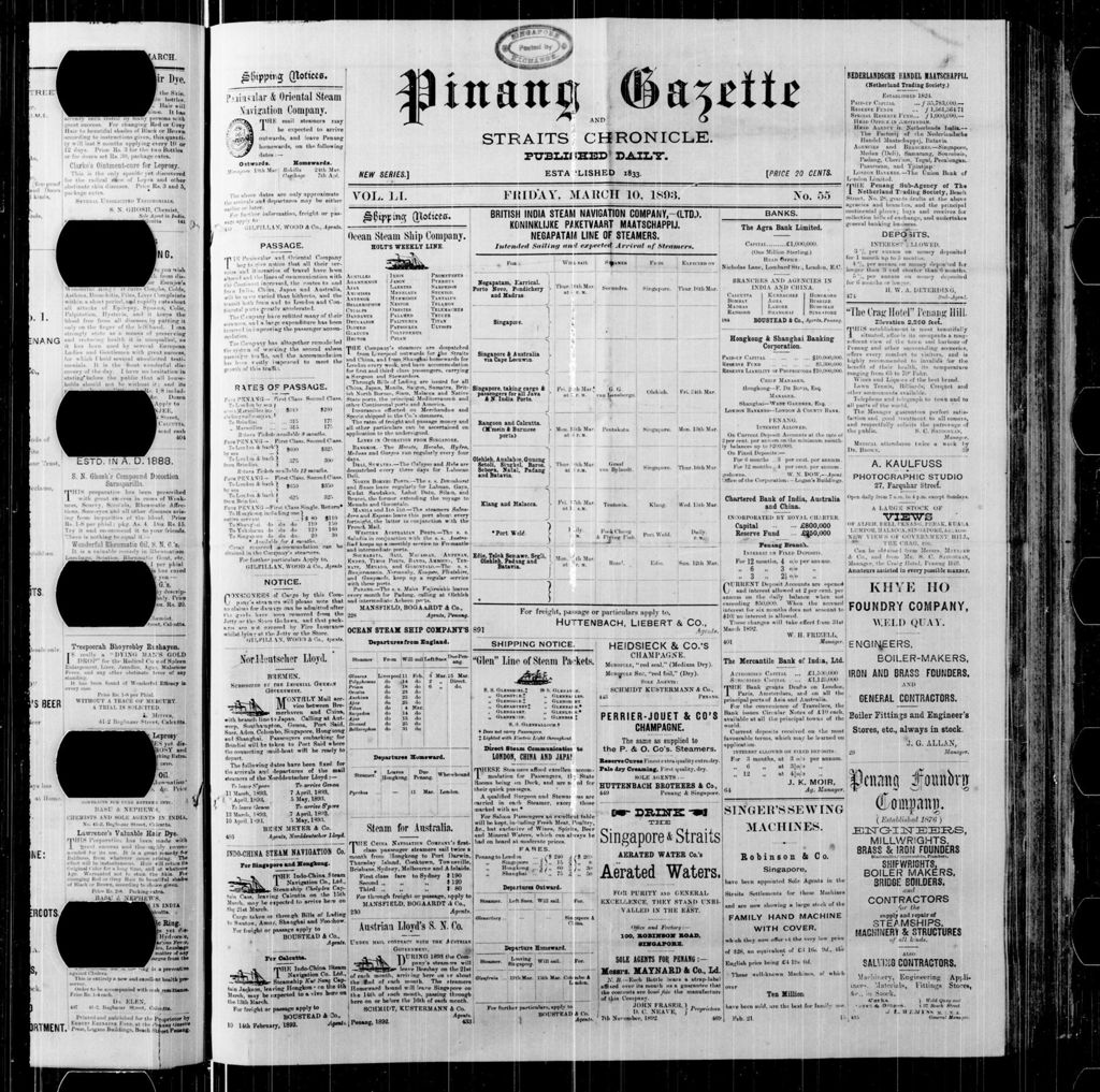 Miniature of Pinang Gazette and Straits Chronicle 10 March 1893