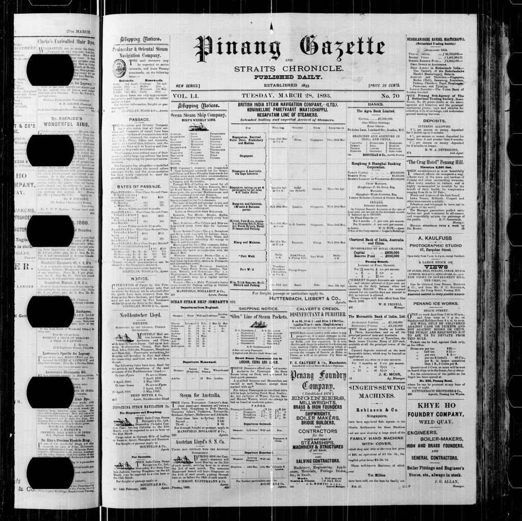 Miniature of Pinang Gazette and Straits Chronicle 28 March 1893