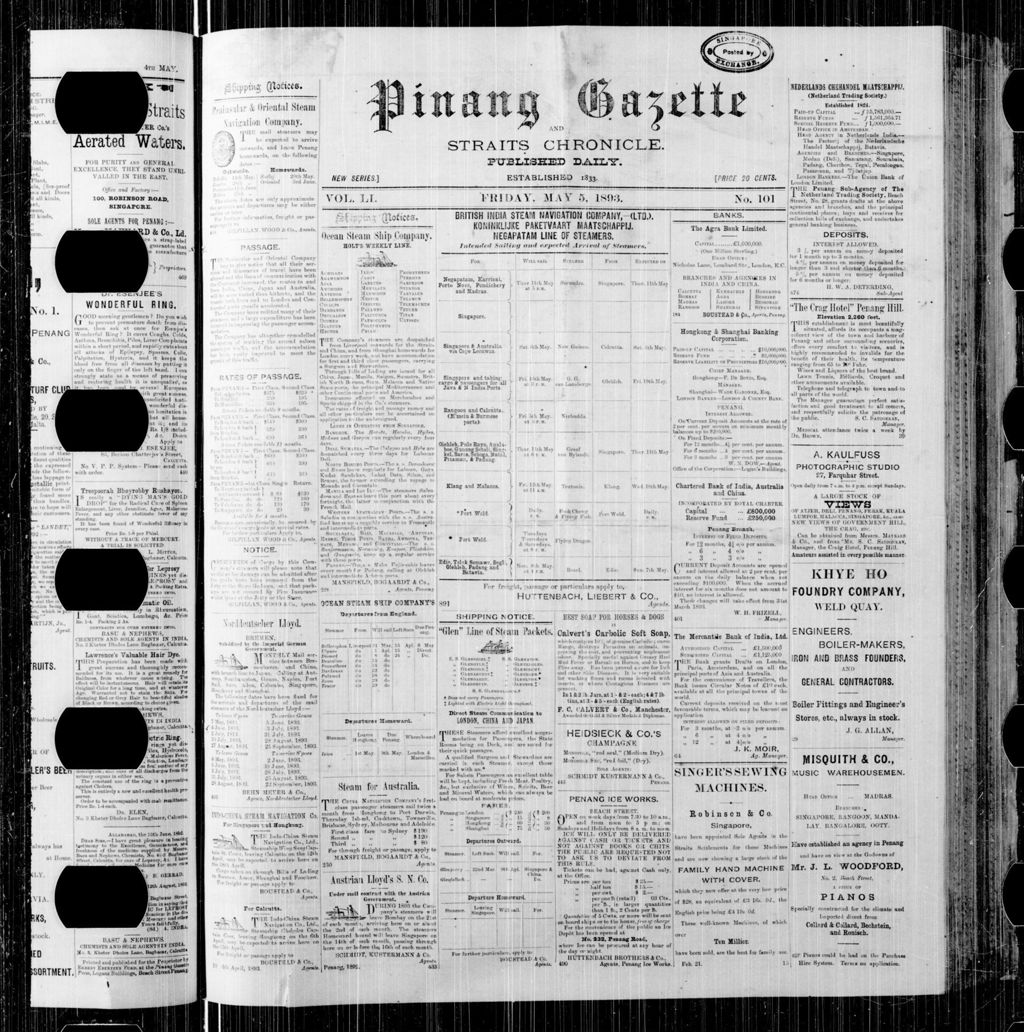 Miniature of Pinang Gazette and Straits Chronicle 05 May 1893