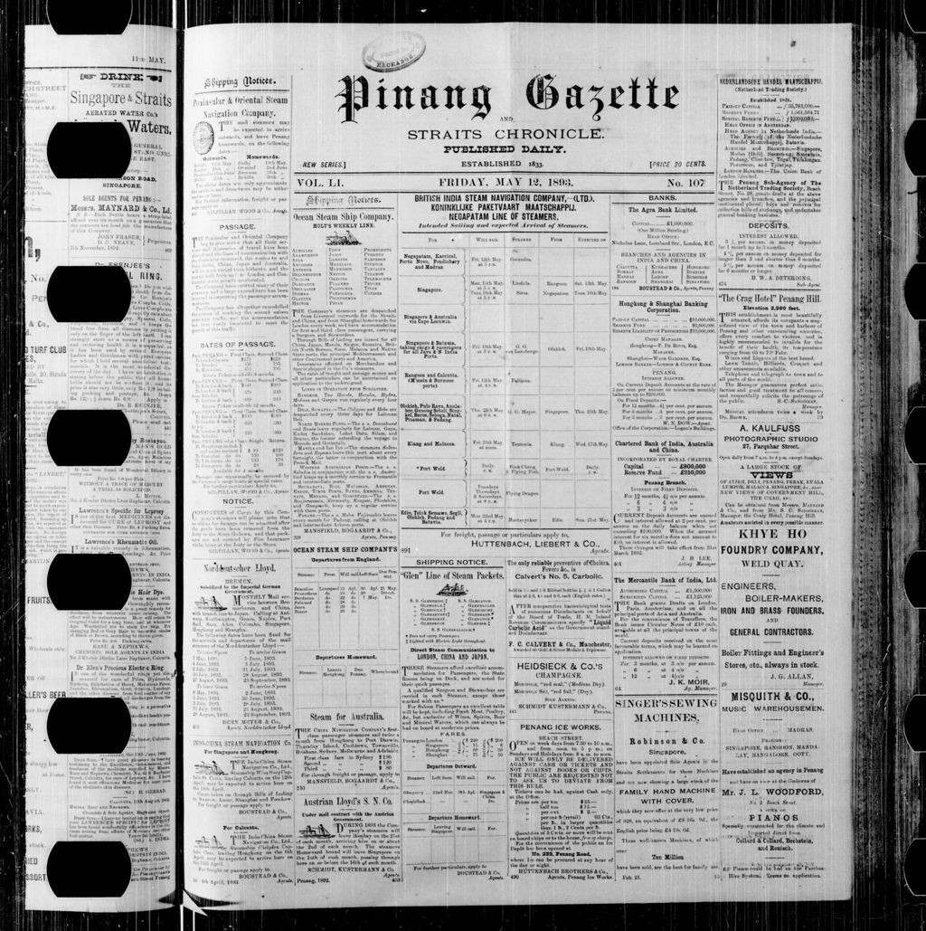 Miniature of Pinang Gazette and Straits Chronicle 12 May 1893