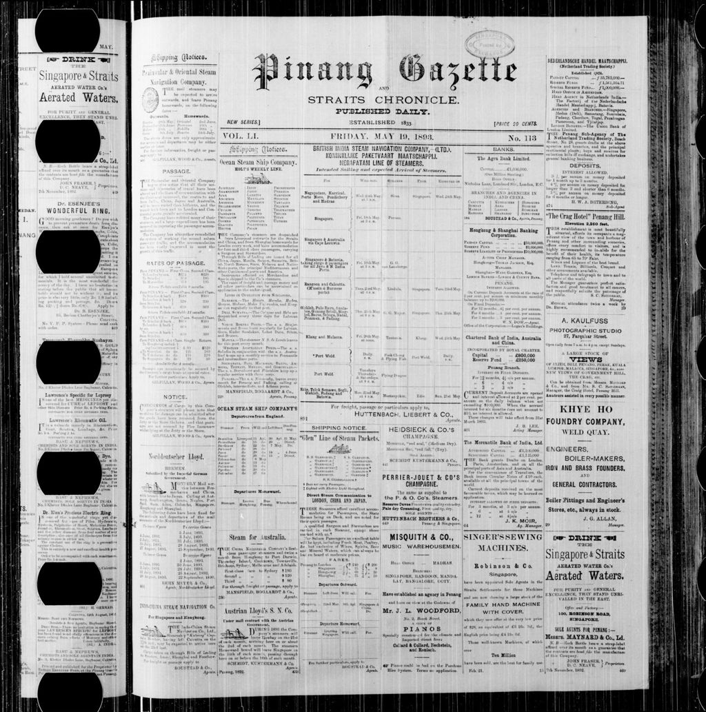 Miniature of Pinang Gazette and Straits Chronicle 19 May 1893