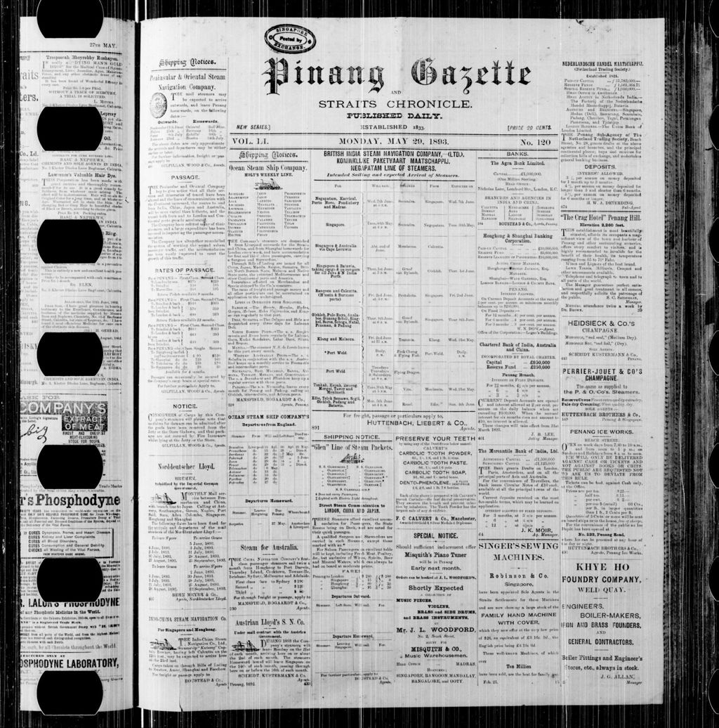 Miniature of Pinang Gazette and Straits Chronicle 29 May 1893