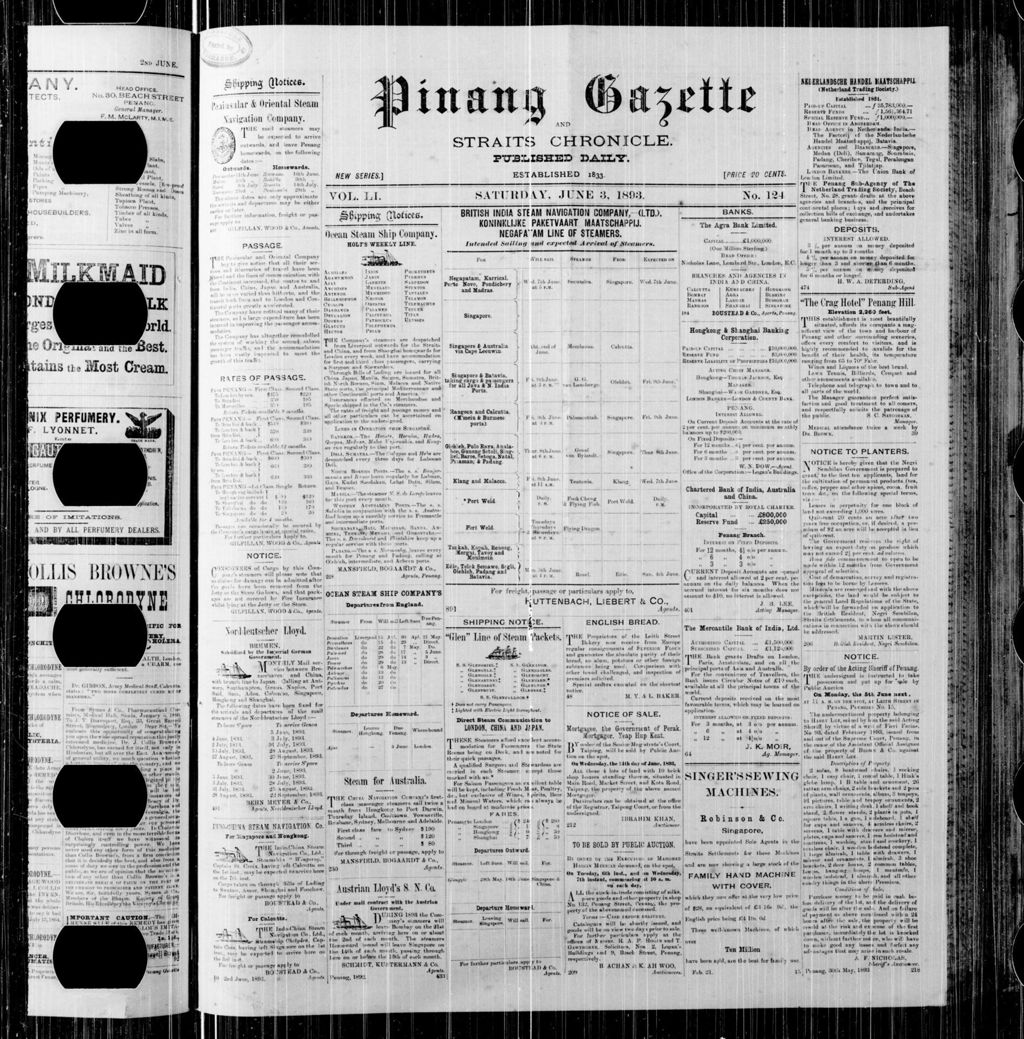 Miniature of Pinang Gazette and Straits Chronicle 03 June 1893