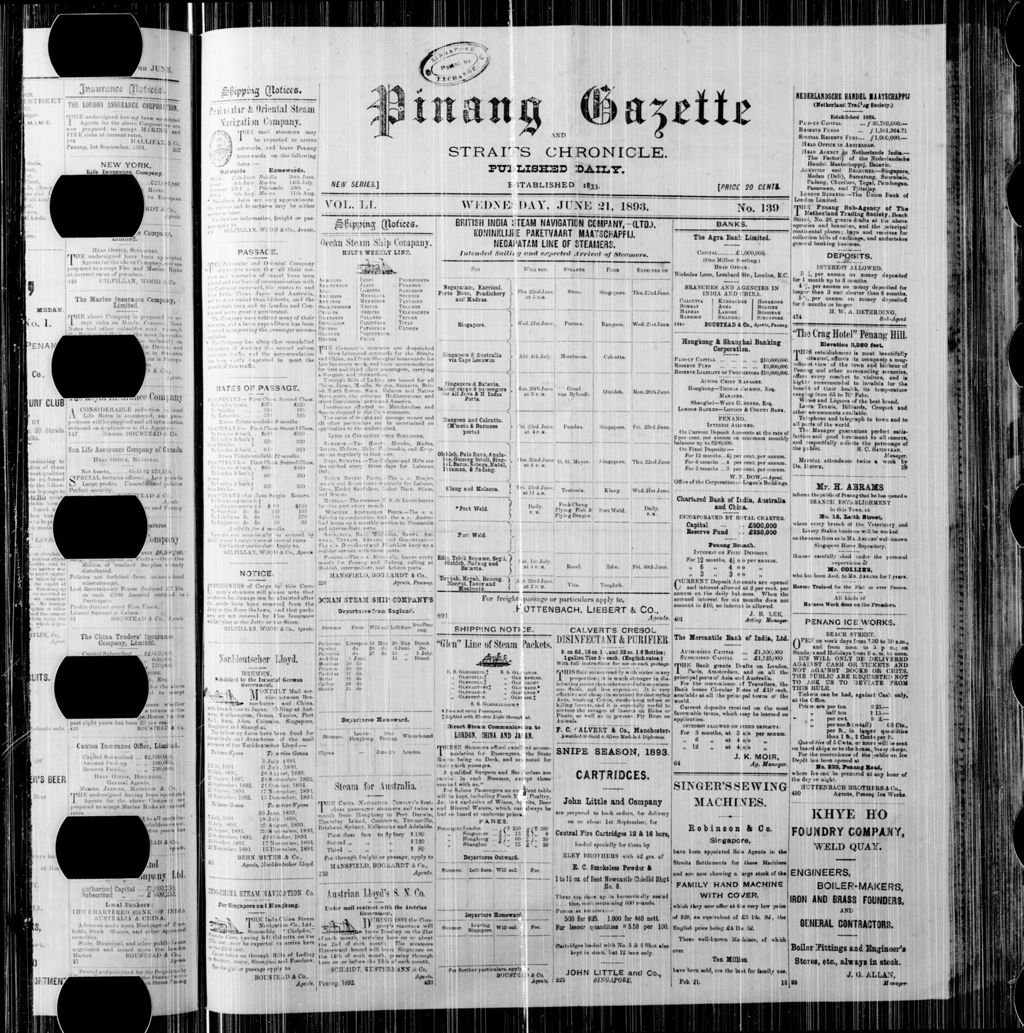 Miniature of Pinang Gazette and Straits Chronicle 21 June 1893