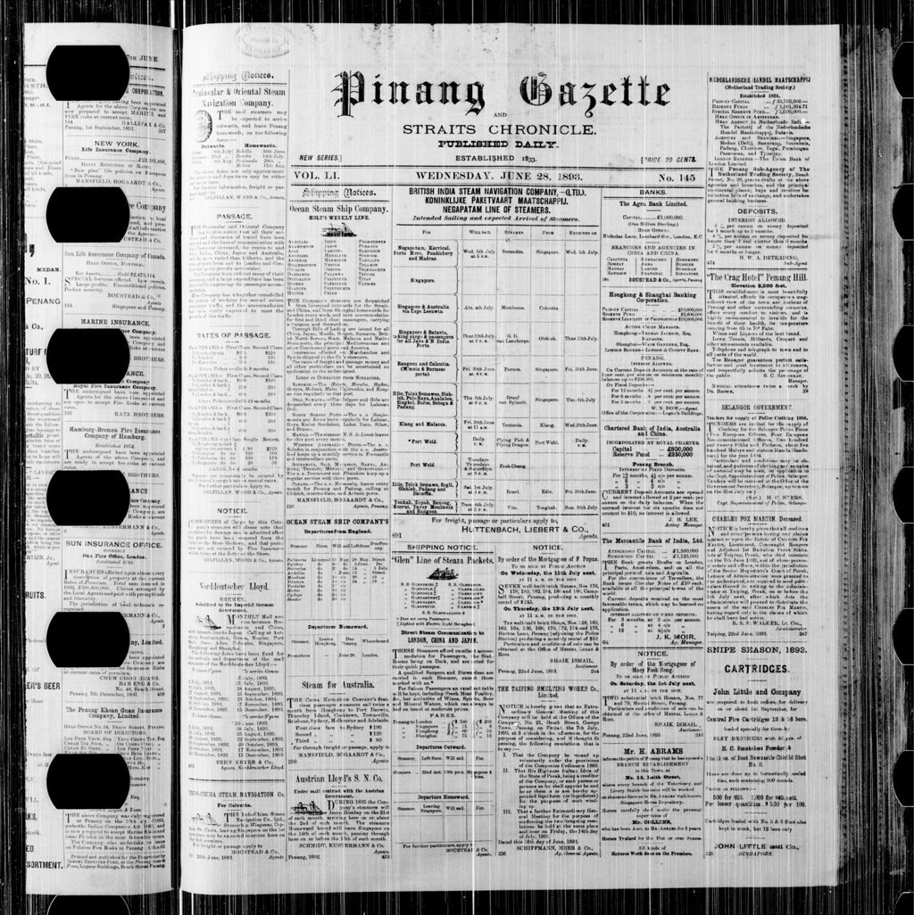 Miniature of Pinang Gazette and Straits Chronicle 28 June 1893