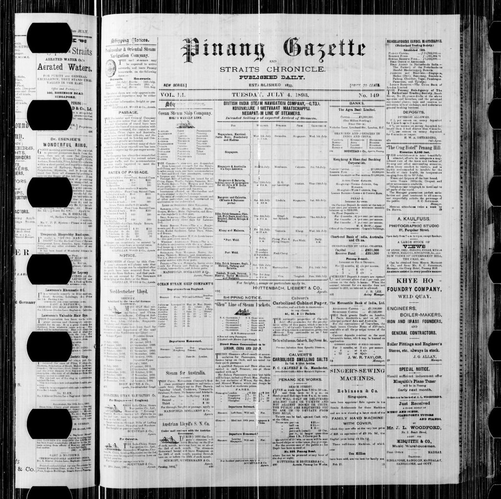 Miniature of Pinang Gazette and Straits Chronicle 04 July 1893