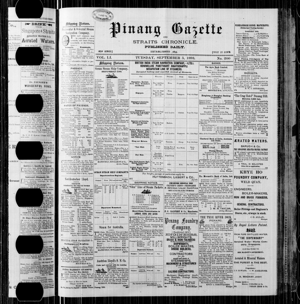 Miniature of Pinang Gazette and Straits Chronicle 05 September 1893