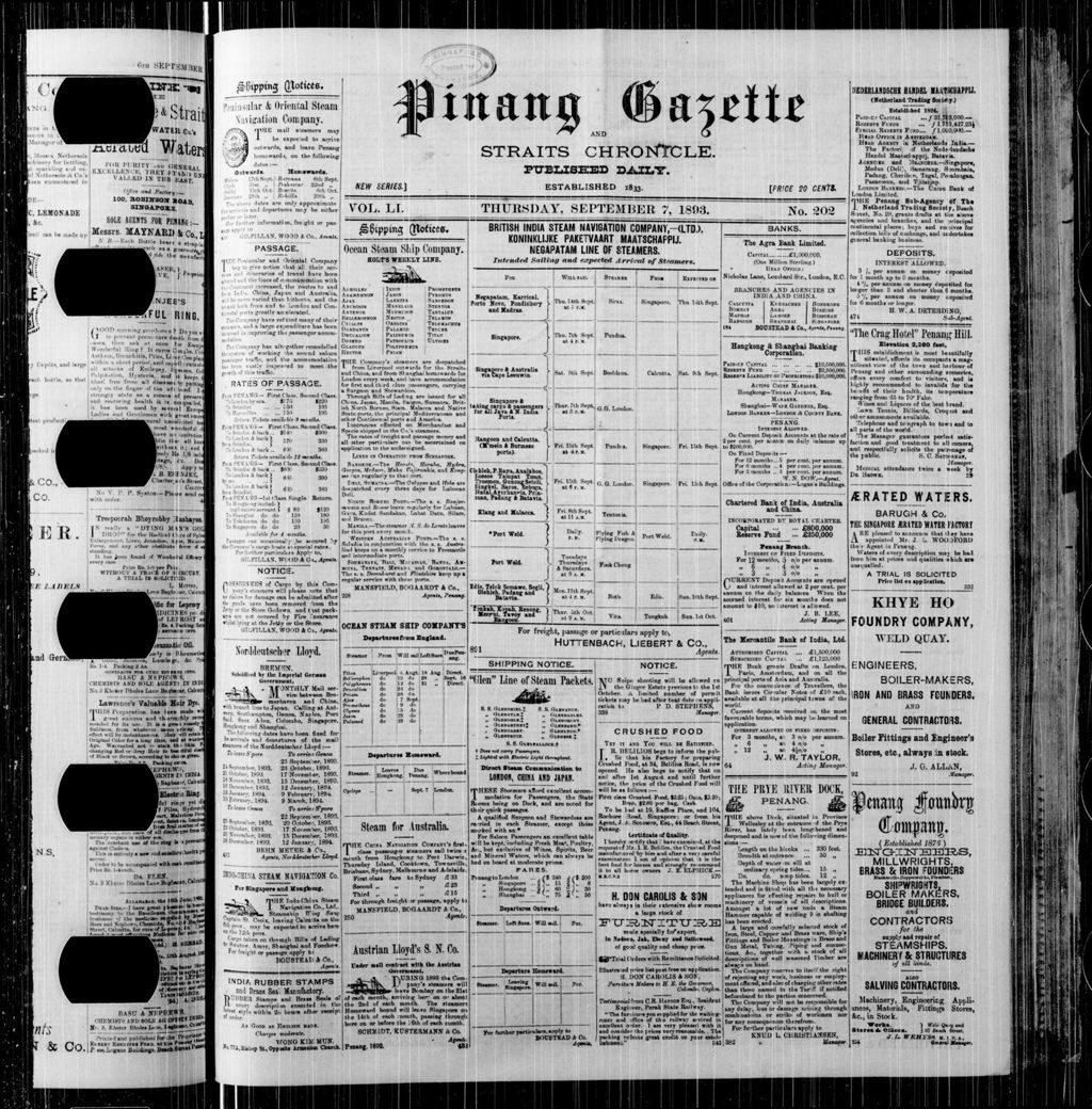 Miniature of Pinang Gazette and Straits Chronicle 07 September 1893