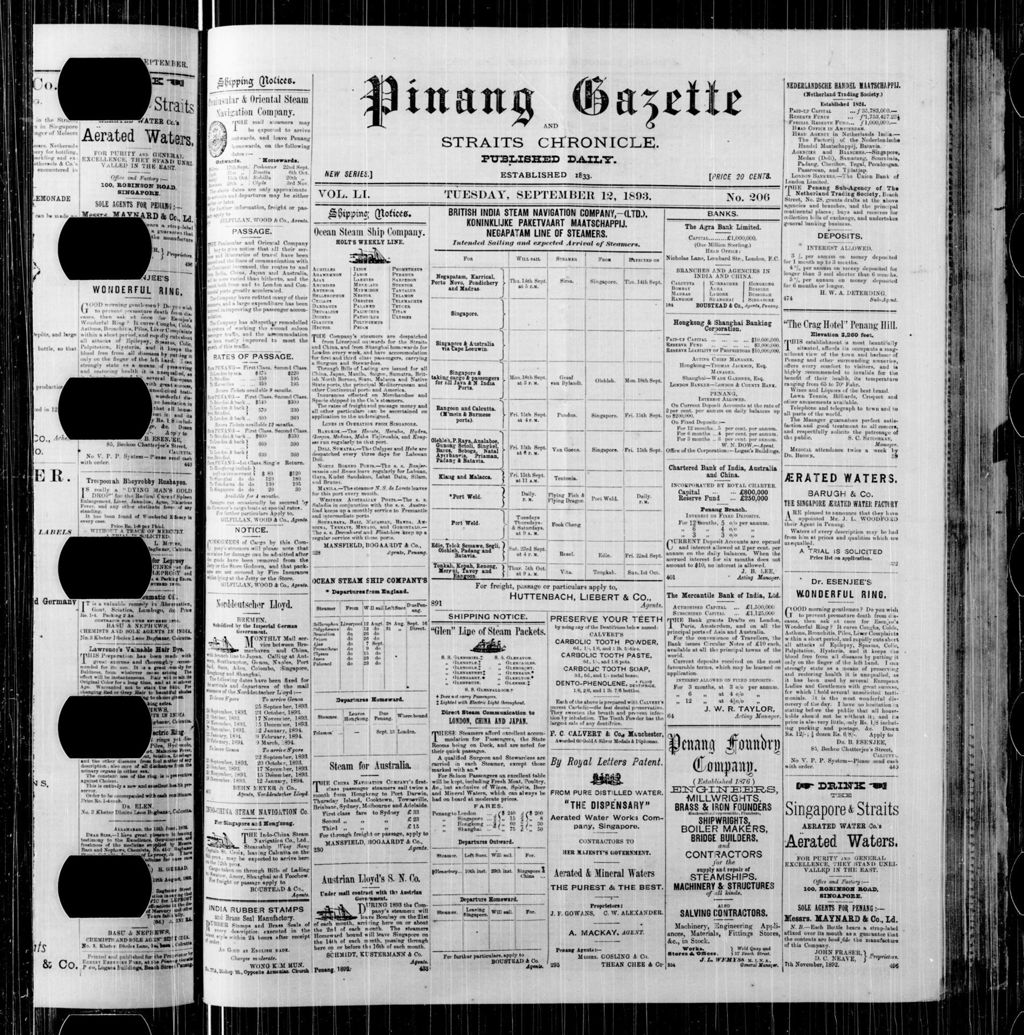 Miniature of Pinang Gazette and Straits Chronicle 12 September 1893