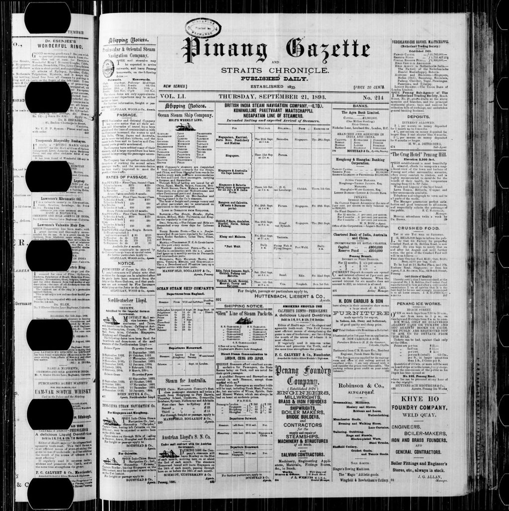 Miniature of Pinang Gazette and Straits Chronicle 21 September 1893