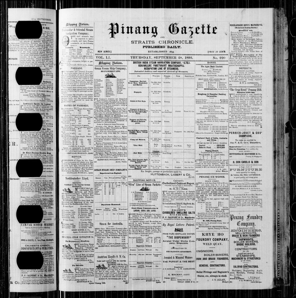 Miniature of Pinang Gazette and Straits Chronicle 28 September 1893