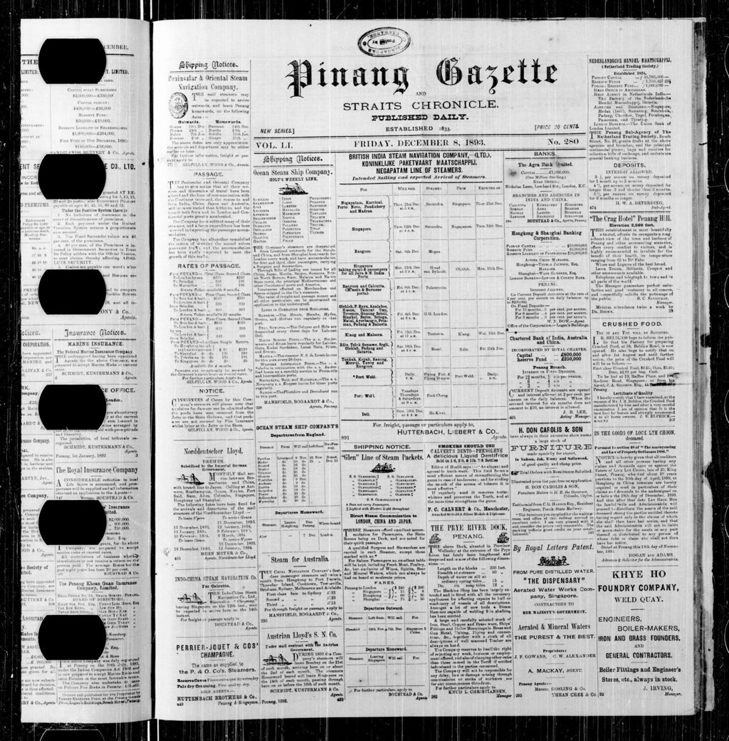 Miniature of Pinang Gazette and Straits Chronicle 08 December 1893