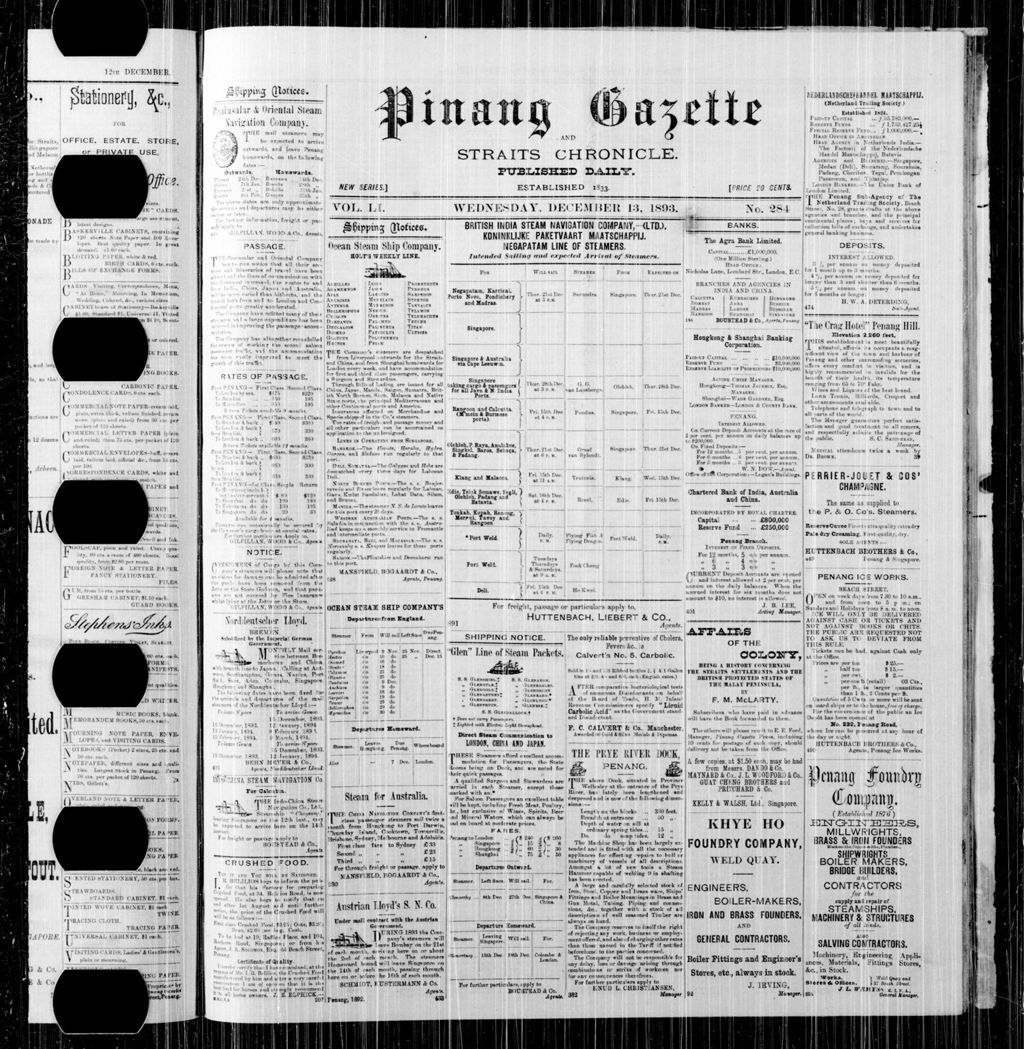 Miniature of Pinang Gazette and Straits Chronicle 13 December 1893