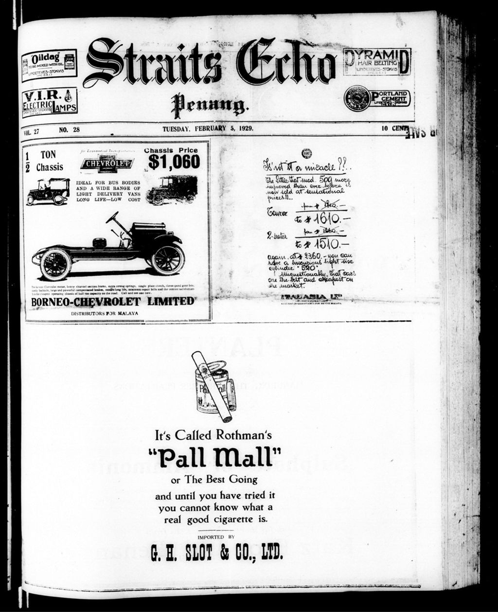 Miniature of Straits Echo 05 February 1929