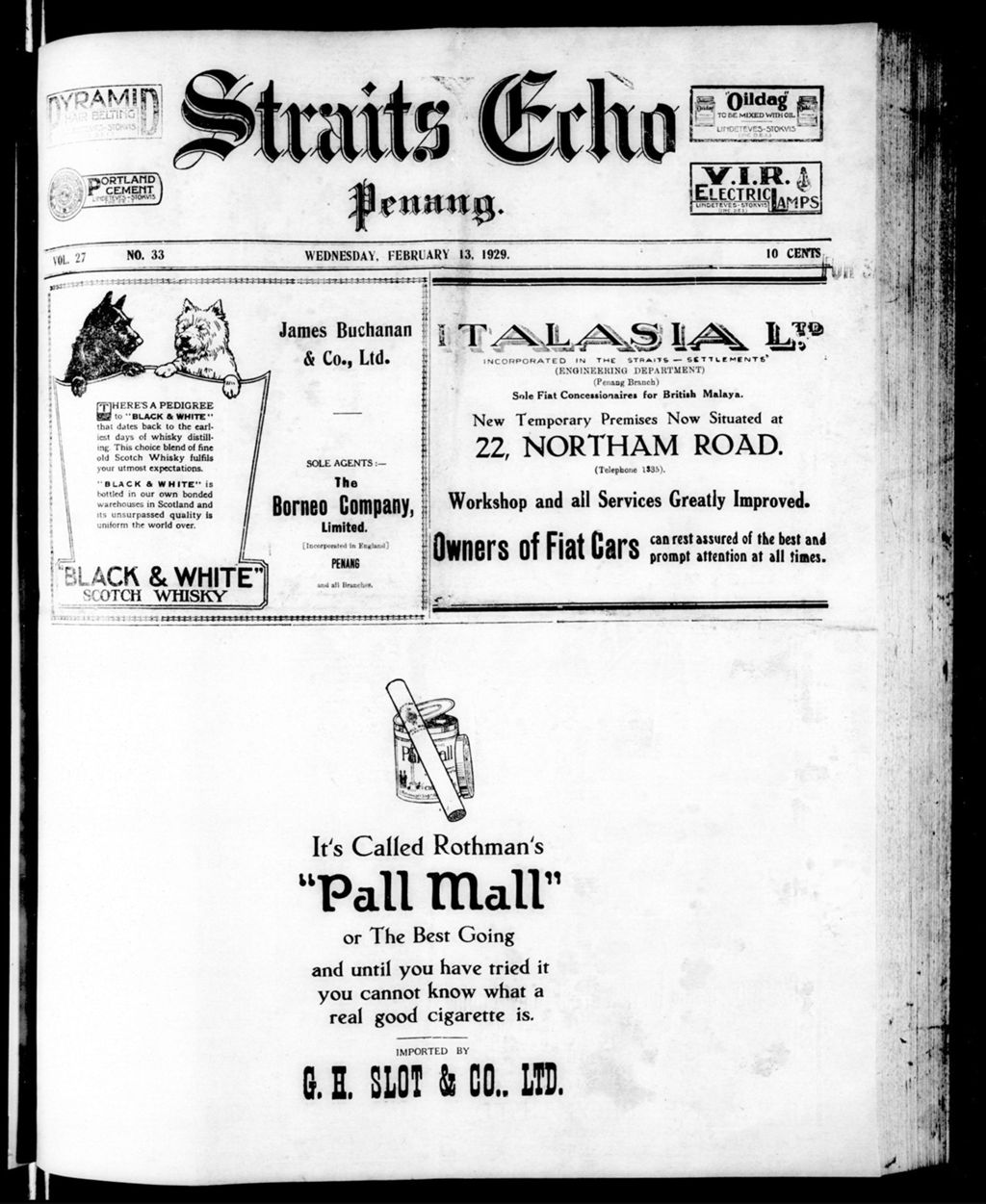 Miniature of Straits Echo 13 February 1929