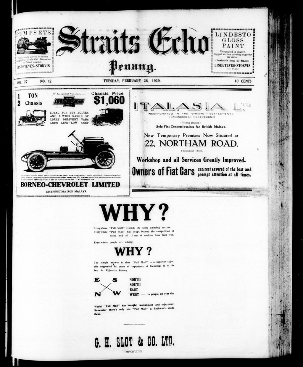 Miniature of Straits Echo 26 February 1929