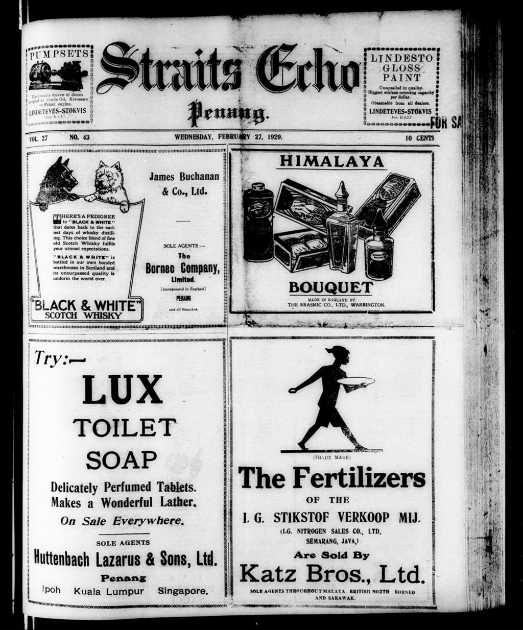 Miniature of Straits Echo 27 February 1929