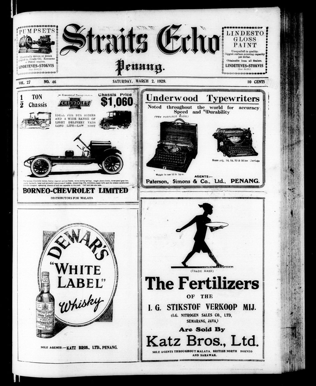 Miniature of Straits Echo 02 March 1929