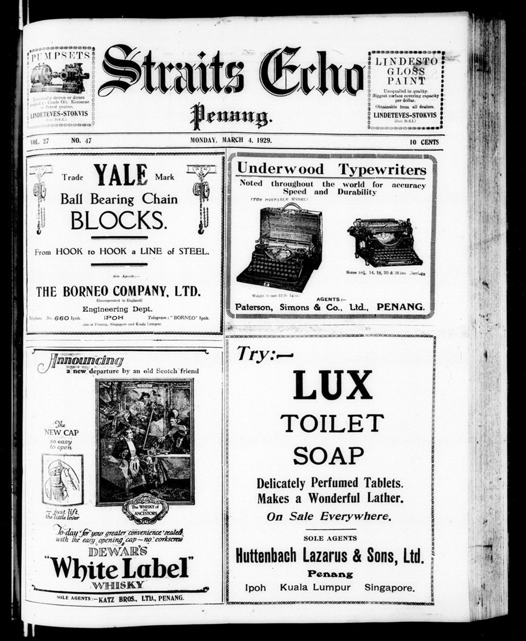 Miniature of Straits Echo 04 March 1929