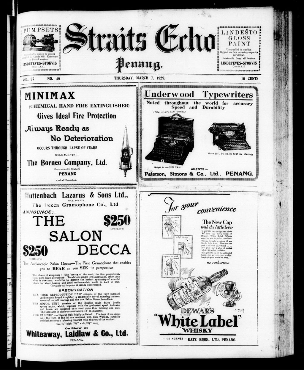 Miniature of Straits Echo 07 March 1929