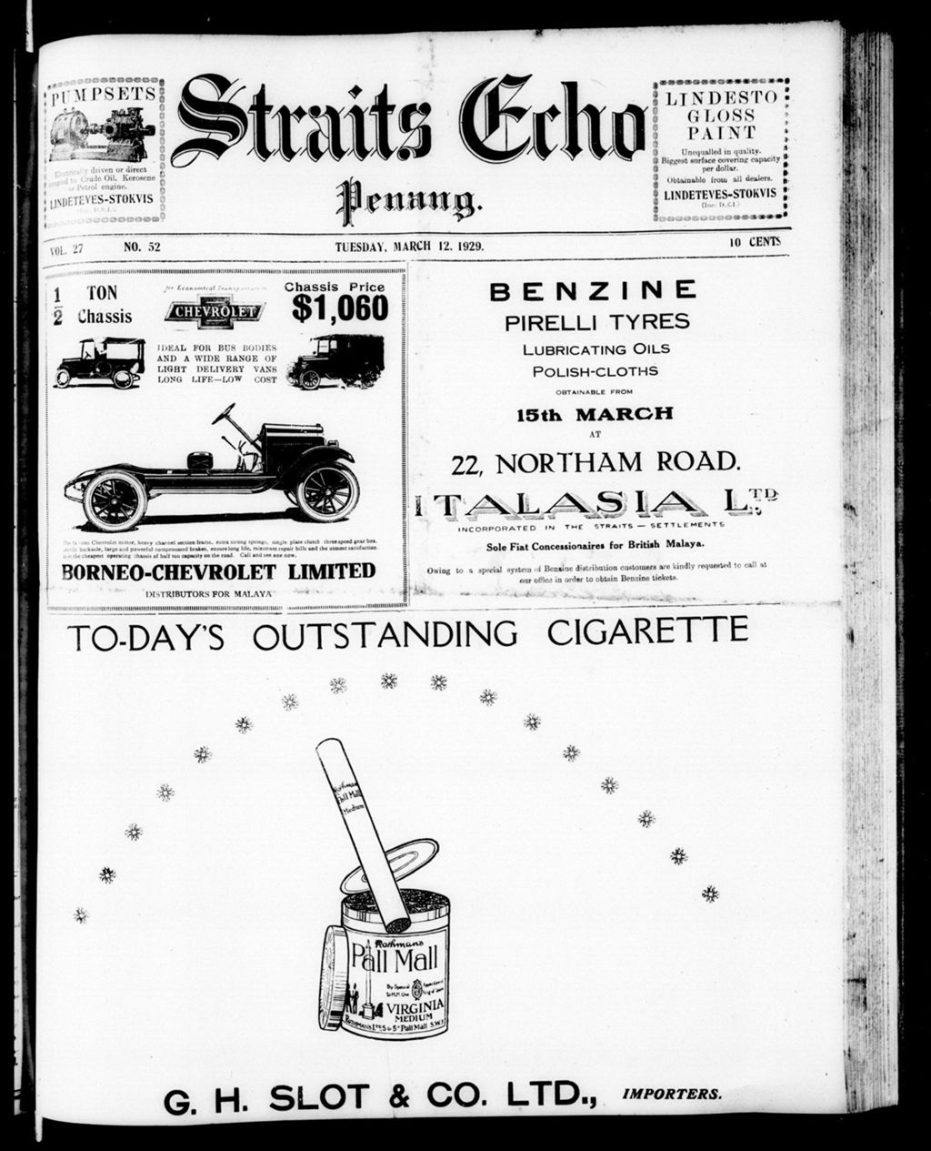 Miniature of Straits Echo 12 March 1929