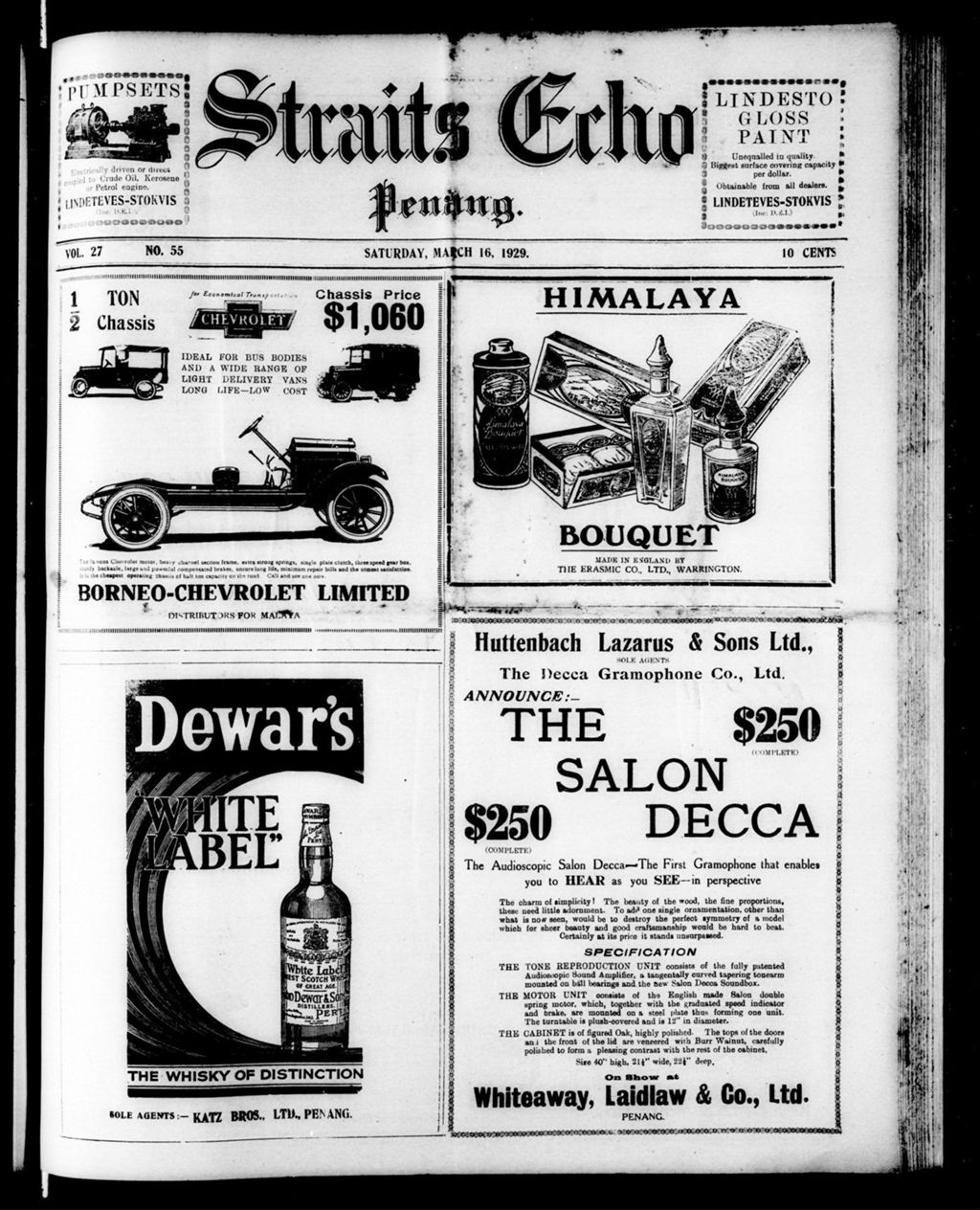 Miniature of Straits Echo 16 March 1929