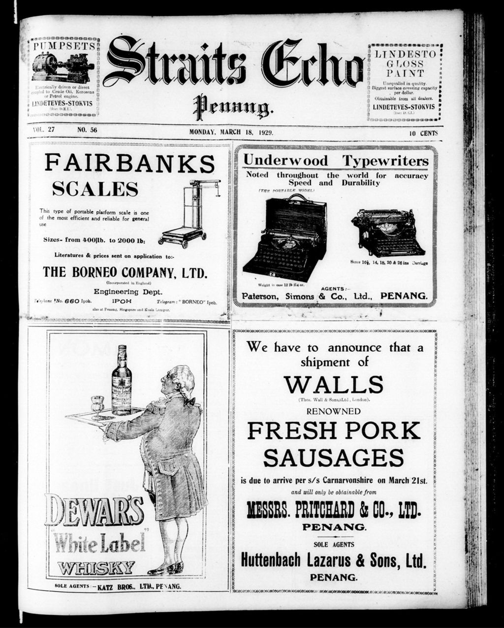 Miniature of Straits Echo 18 March 1929