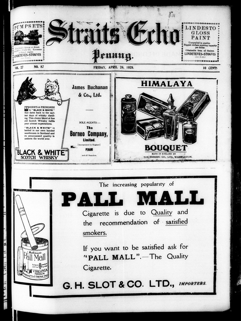 Miniature of Straits Echo 26 April 1929