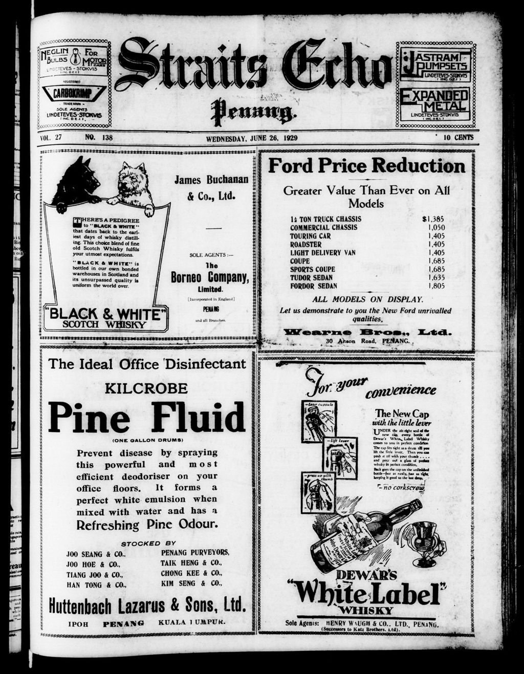 Miniature of Straits Echo 26 June 1929