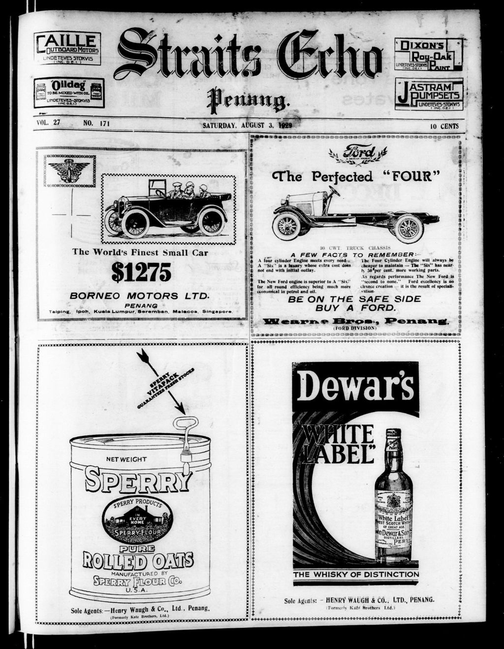 Miniature of Straits Echo 03 August 1929