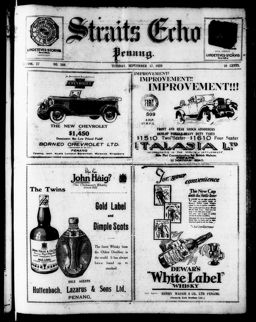 Miniature of Straits Echo 17 September 1929